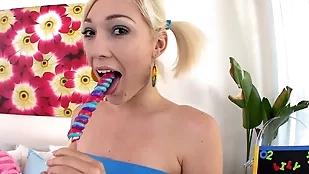 Lily Labeau rides a huge dick big cock blonde cum