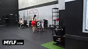 Workout turns into erotic big ass big tits blowjob