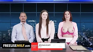 Enjoy an elderly news anchor 3some action booty