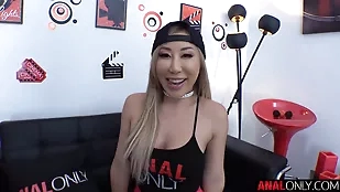 Nicole's tight Asian ass gets anal asian ass