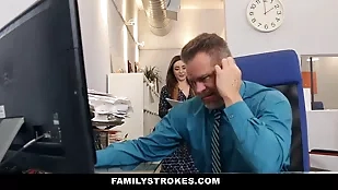 Tony D, the stepdaughter, brunette cfnm cumshot