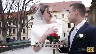 European couple turns to blowjob bride cash