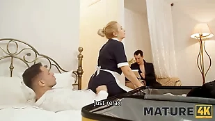 Mature Russian maid in action: action cougar HD