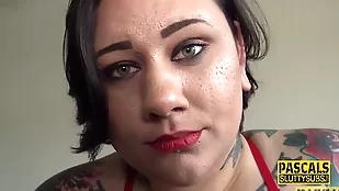 Inked submissive enjoys rough amateur bbw bdsm