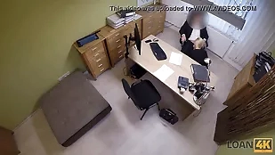 Bank employee takes real agent audition blowjob