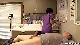 Seductive nurse gives handjob big cock cfnm cock