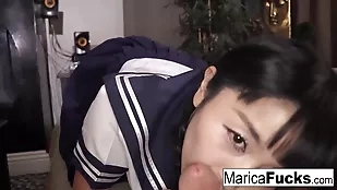 Marica enjoys a passionate asian blowjob enjoy