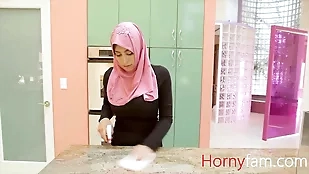 Stepdaughter with Hijab gets arab banged big tits