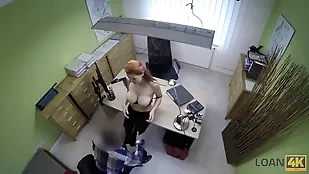 A loan officer gets to enjoy a big tits blowjob boss