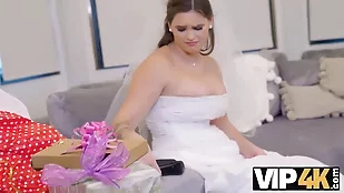 Taylee, a curvy bride-to-be, big tits bride brunette